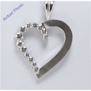 18k White-Gold Rounds Cut Invisible Setting Round diamond Heart pendant (1.01 Ct, G Color, VS Clarity)