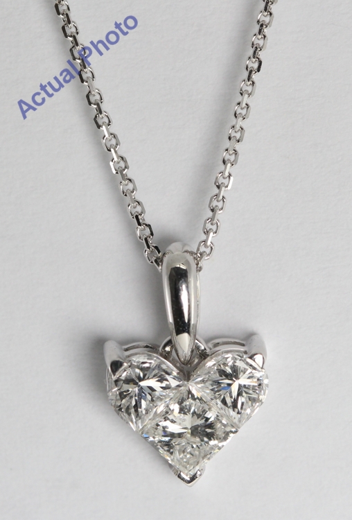 3 Carat Created Diamond Heart Pendant Necklace from Black Diamonds New York