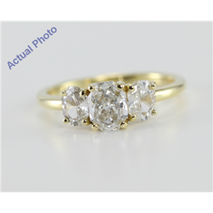 18k Yellow Gold Three Stone Radiant Cut Diamond Engagement Ring (1.17 Ct, H Color, VS Clarity)