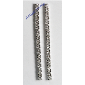 18k White Gold Round Cut Diamond Dangle Earrings (0.72 Ct, G Color, VS Clarity)