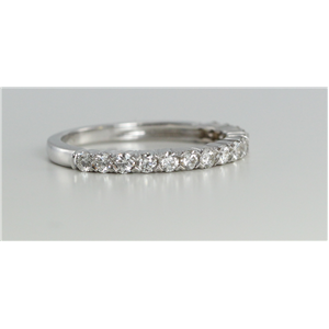 18k White Gold Round Cut Half-Way Multi Stone Diamond Wedding Band (0.55 Ct, G Color, VS Clarity)