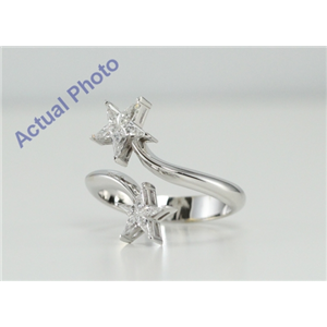 18k White Gold Kite Cut Invisible Setting Double Star Diamond Ring (0.56 Ct, G Color, VS Clarity)