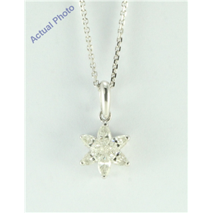 18k White Gold Marquise Classic invisible setting six-petal diamond flower pendant (0.45 Ct, G , si2 )
