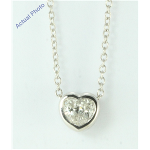 18k White Gold Pear Cut Invisible setting Diamond Heart Pendant (0.4 Ct, G Color, si Clarity)