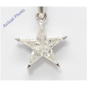18k White Gold Kite Diamond Multi-Stone Star Shape Chain Link Pendant (0.35 Ct H SI1/2 Clarity)
