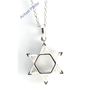 18k White Gold Triangle Cut Invisible setting Diamond Star of David Pendant (0.72 Ct, H Color, si1 Clarity)