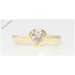 18k Yellow Gold Pear Diamond Two-Stone Invisible Setting Framed Heart Shaped Ring (0.52 Ct I-J VS Clarity)