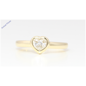 18k Yellow Gold Pear Diamond Two-Stone Invisible Setting Framed Heart Shaped Ring (0.41 Ct H VS Clarity)