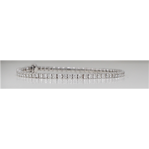 18k White Gold Round Diamond Multi-Stone Prongs Setting Classic Tennis Bracelet (3.93 Ct H-I VS Clarity)