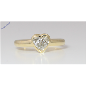18k Yellow Gold Pear Diamond Two-Stone Invisible Setting Heart Shaped Framed Ring (0.54 Ct J SI1 Clarity)