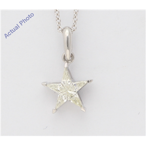18K White Gold Kite Diamond Setting Multi-Stone Set Pentagram Star Necklace (0.24 Ct,J Color,Si2 Clarity)