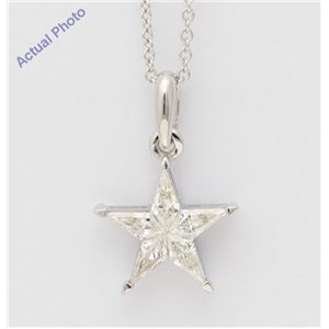 18K White Gold Kite Diamond Setting Multi-Stone Set Pentagram Star Necklace (0.44 Ct,E Color,Vs Clarity)