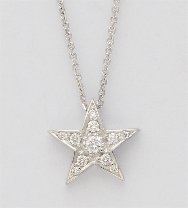 925 Sterling Silver CZ Star Shaped Pendant with Chain – VOYLLA