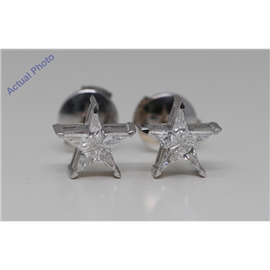 18K White Gold Kite Cut Invisible Setting Star Diamond Stud Earrings (0.31 Ct,G Color,Vs Clarity)