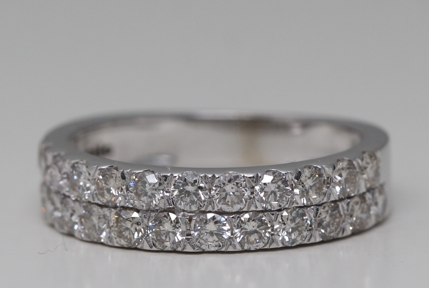 75 Carat Wedding Band Diamond Ring Two Row 14k White Gold - Cali-Diamonds |  Call: 310-663-1340