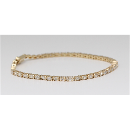 18K Yellow Gold Marquise Cut Diamond Tennis Bracelet (1.8 Ct,I-J Color,Si1 Clarity)