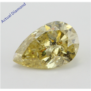 Pear Cut Loose Diamond (1.09 Ct, Natural Fancy Deep Yellow Color, I1 Clarity) IGI Certified