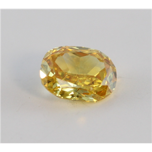 Cushion Cut Loose Diamond (0.38 Ct, Natural Fancy Vivid Orange Yellow Color, VS2 Clarity) GIA Certified