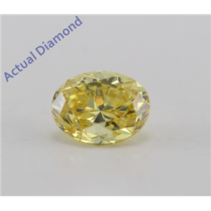 Oval Cut Loose Diamond (0.27 Ct, Fancy Vivid Yellow Color, SI2 Clarity) GIA Certified