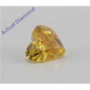 Heart Cut Loose Diamond (0.29 Ct, Fancy Vivid Orangy Yellow Color, SI1 Clarity) GIA Certified