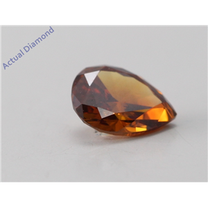 Pear Cut Loose Diamond (0.44 Ct, natural fancy deep brownish orange Color, si Clarity) IGL Certified