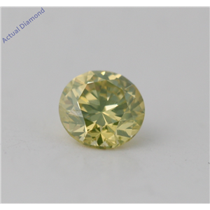 Round Cut Loose Diamond (0.34 Ct, Natural Fancy Yellow Green Color, SI2 Clarity) GIA Certified