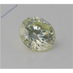 Round Cut Loose Diamond (0.71 Ct, Natural Light Yellow Green Color, SI2 Clarity) GIA Certified