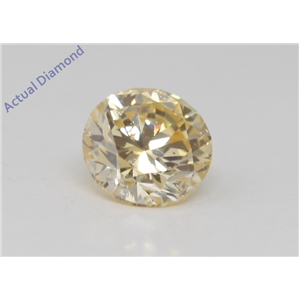 Round Cut Loose Diamond (0.3 Ct, Natural Fancy Light Yellow Orange Color, SI2 Clarity) GIA Certified