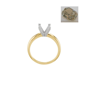 Cushion Diamond Solitaire Engagement Ring 14K  1.21 Ct, Natural Fancy Greenish Yellow-Gray  , Si1-Si2 GIA Certified
