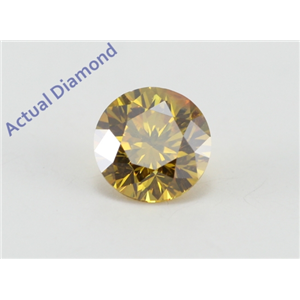 Round Cut Loose Diamond (0.51 Ct, Natural Fancy Deep Orangey Yellow Color, SI1 Clarity) GIA Certified
