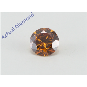 Round Cut Loose Diamond (0.29 Ct, Natural Deep Brownish Yellowish Orange Color, SI1 Clarity) GIA Certified