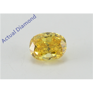 Oval Cut Loose Diamond (0.29 Ct, Natural Fancy Vivid Orangey Yellow Color, SI1 Clarity) GIA Certified