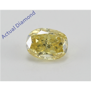 Cushion Cut Loose Diamond (0.65 Ct, Natural Fancy Vivid Yellow Color, SI2 Clarity) GIA Certified