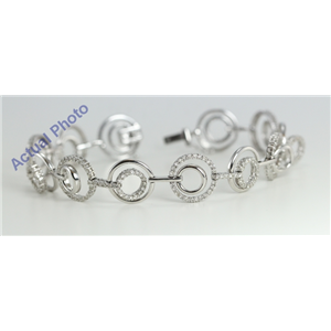 18k White Gold Round Cut Modern Style Diamond Fashion Bracelet (2.1 Ct, G Color, SI2 Clarity)