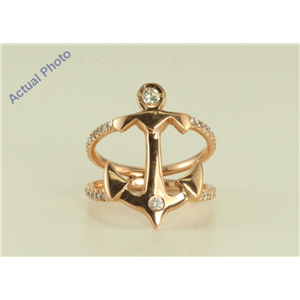 14k Rose gold Fashionable Anchor designed ring (0.42 Ct G-H ,SI1-2)