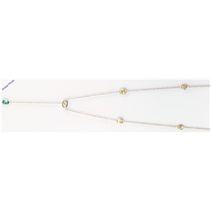 14K White Gold Millenial Sunrise Cut White And Blue Diamond Necklace (4.11 Ct,Si-Vs)