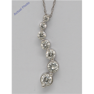 Round Diamond Solitaire Pendant Necklace 14k White Gold 1 Ct,G Color,VS2 Clarity
