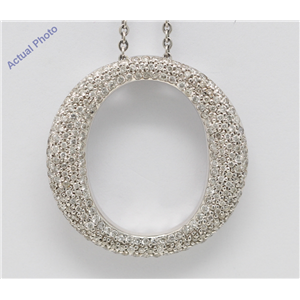 Round Diamond Solitaire Pendant Necklace 18k White Gold 2 Ct,H Color,SI2 Clarity