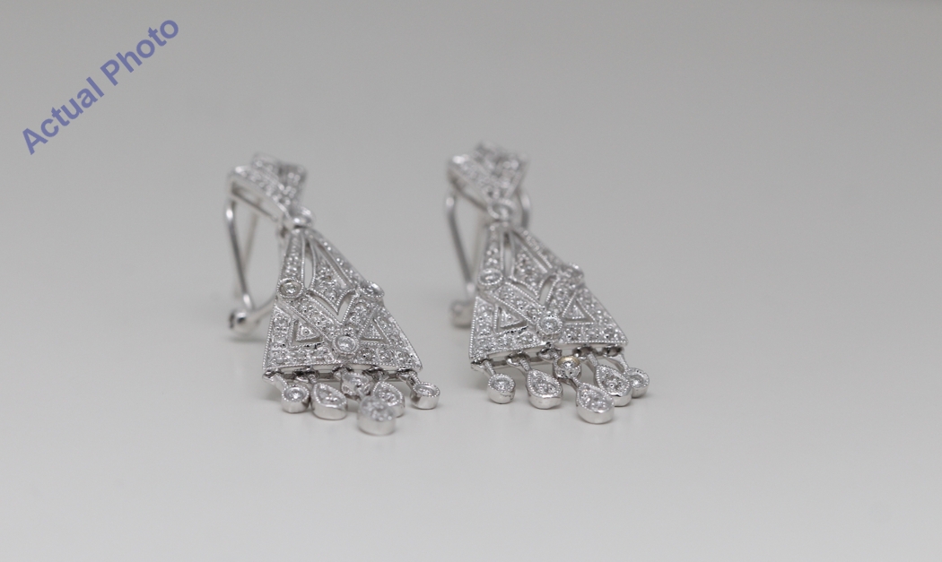 Round Diamond Stud Earrings 14k White, Black And Gold Diamond Chandelier Earrings