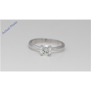 14k White Gold Round Diamond Four-Prong Set Classic Solitaire Engagement Ring (0.73 Ct H Color SI1 Clarity)
