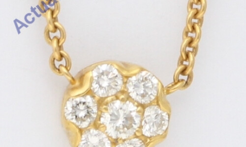 14K Yellow Gold Round Cut Diamond Flower Pendant (1.1 Ct, G-H Color, Si-Vs Clarity)