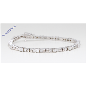 14K White Gold Princess Cut Diamond Tennis Bracelet (4.55 Ct, G-H Color, Si-Vs Clarity)