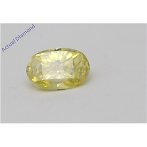 Oval Millennial Sunrise Limited Edition Cut Loose Diamond 0.44 Ct,Yellow Irradiated Color,vs Clarity