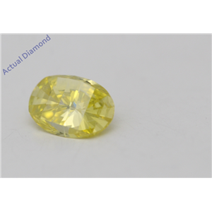 Oval Millennial Sunrise Limited Edition Loose Diamond 0.44 Ct,Yellow Irradiated Color,I1-I2 Clarity