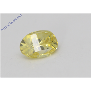 Oval Millennial Sunrise Limited Edition Cut Loose Diamond 0.61 Ct,Yellow Irradiated Color,VS Clarity