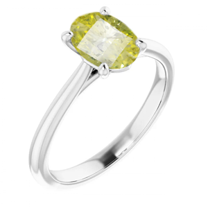 Millennial Sunrise (Branded Shape) Diamond Ring 14K White Gold (0.34 Ct Yellow(Irradiated) Si1 Clarity)