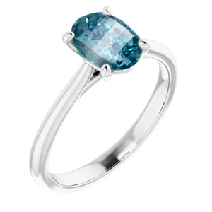 Millennial Sunrise (Branded Shape) Diamond Ring 14K White (0.4 Ct Blue-Green(Irradiated) Vs Clarity)