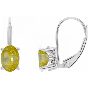 Millennial Sunrise (Branded Shape) Diamond Lever Back Earrings 14K White (0.84 Ct Yellow(Irradiated) Vs )