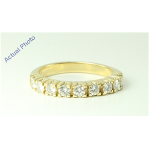 14k Yellow Gold Round Diamond Eight stone crown set modern half-eternity wedding b&(0.7ct, E, VS1)