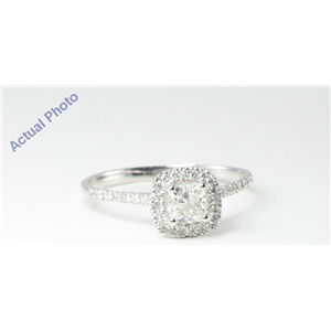 14k White Gold Princess Modern classic square diamond set bezel & shank engagement ring (0.85 Ct, I, VS2 )